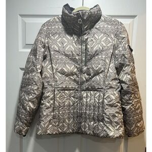 Zeroxposur Women's Puffer Coat Winter Coat Size Large Gray And White